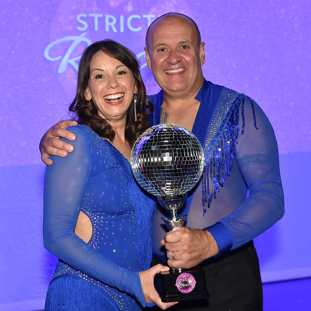 Alexandra Jay & Barry Young with Strictly trophy