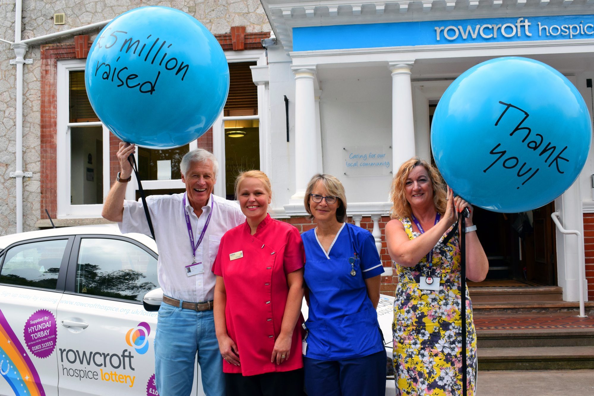 Rowcroft lottery and clinical staff celebrate raising a total of 5 million, outside of the IPU.