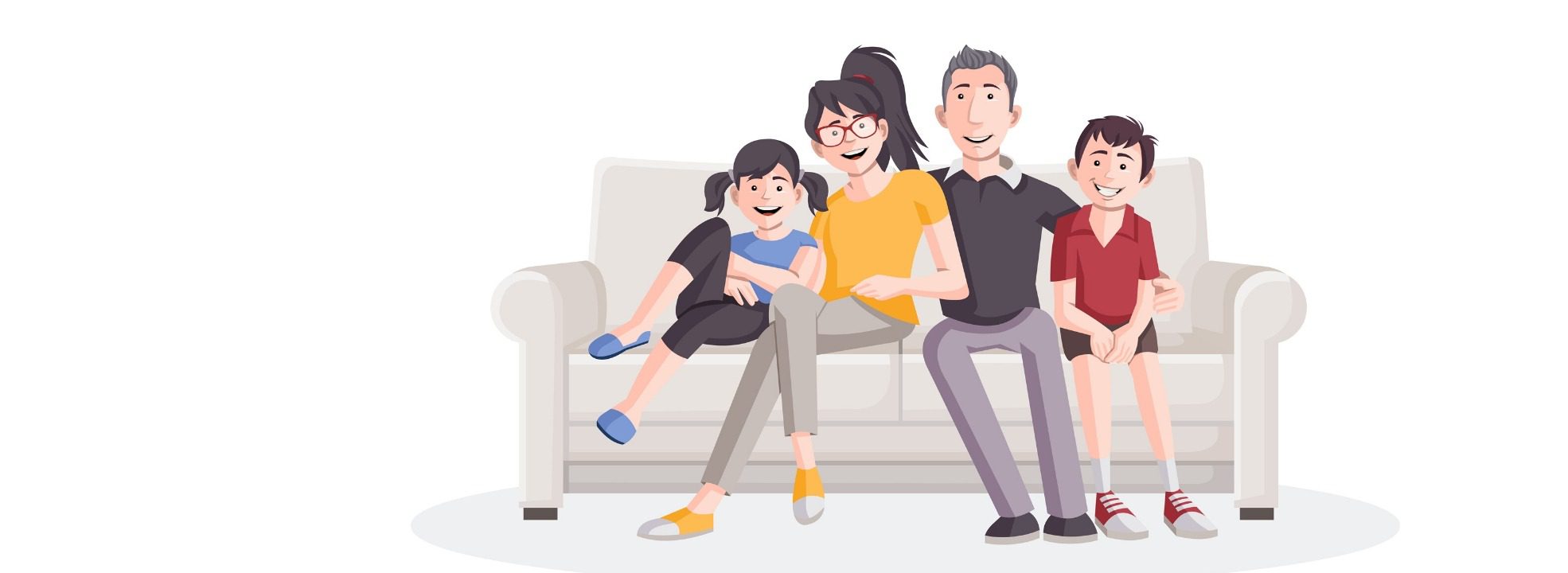 Семья на диване иллюстрация