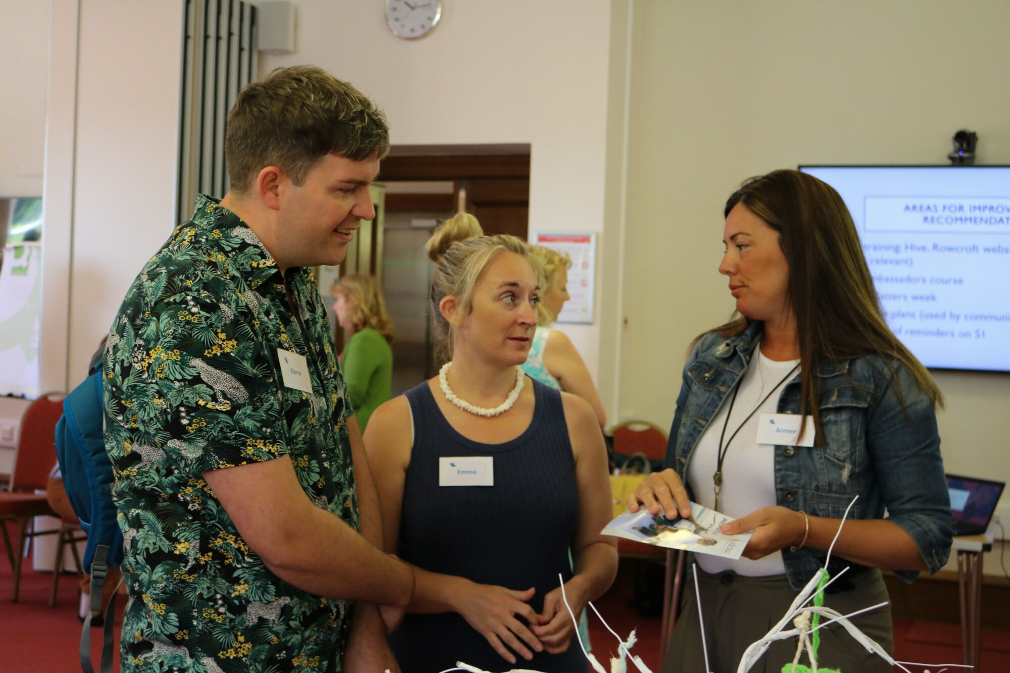 Rowcroft clinical staff members talk at the ambassadors day.