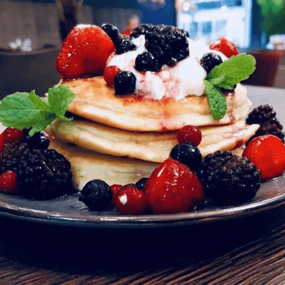 Berries and pancakes