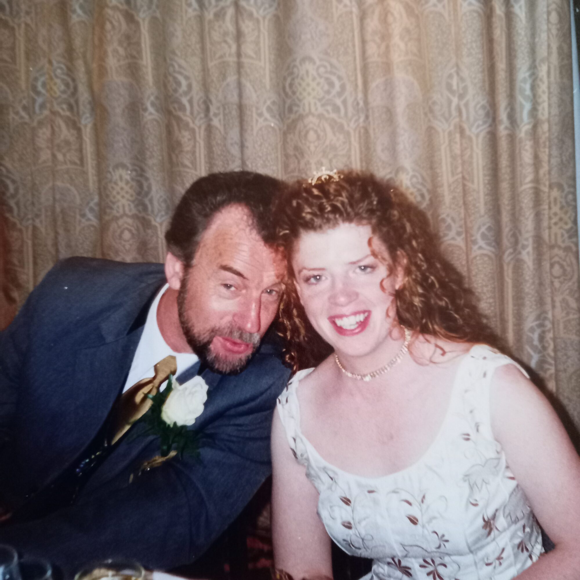 Sarah Barlow on her wedding day with father, David Brindley