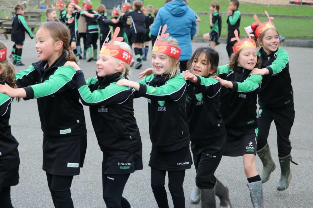 Stover prep school children on Rowcroft's Rudolph Run