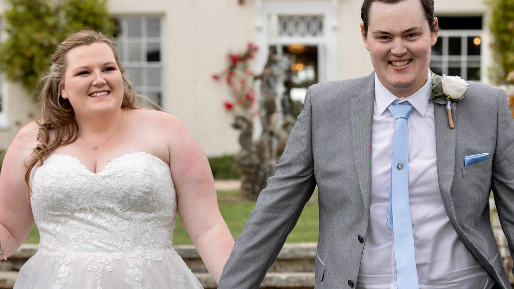 Michelle and Miles on wedding day.