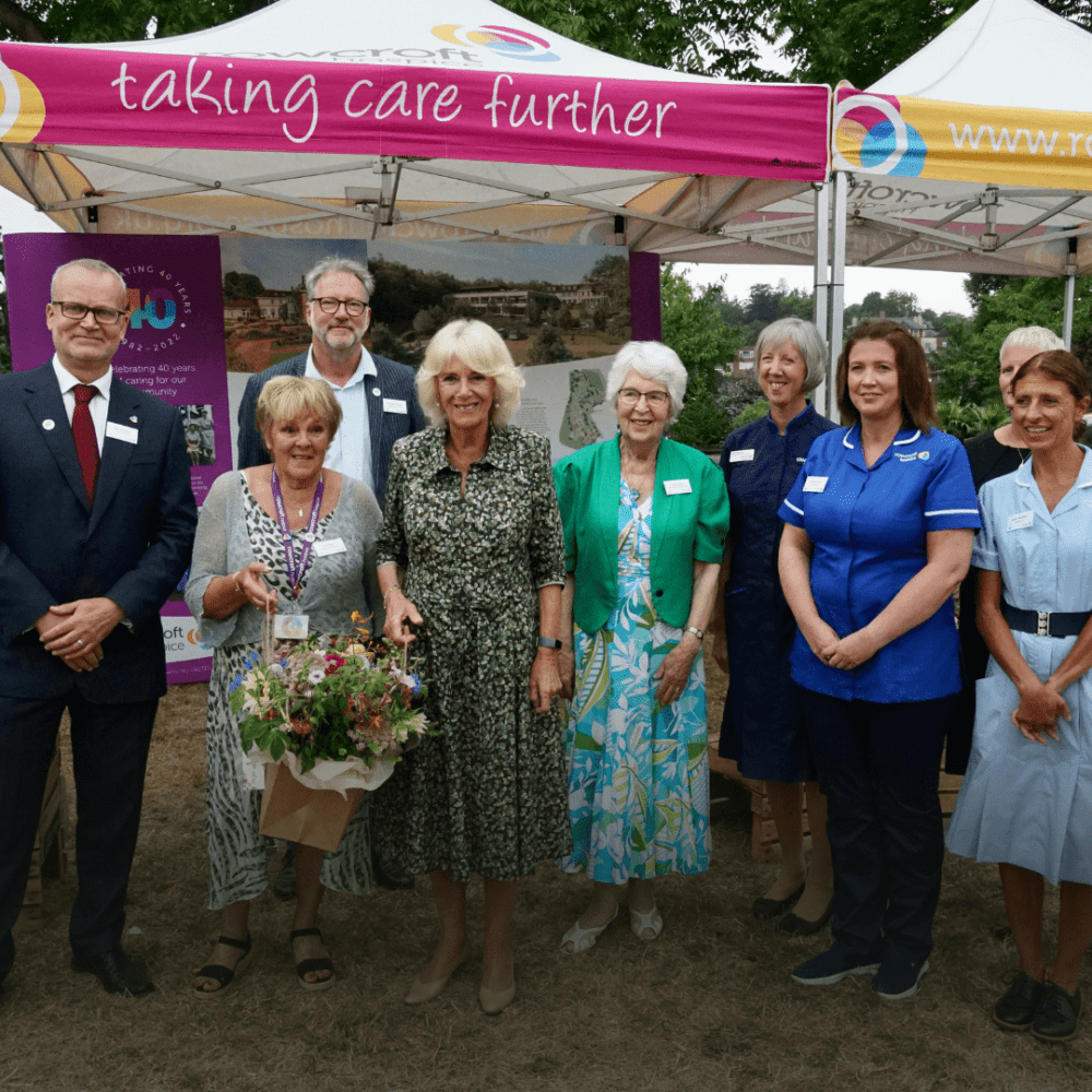 The Duchess of Cornwall receives a bouquet of flowers