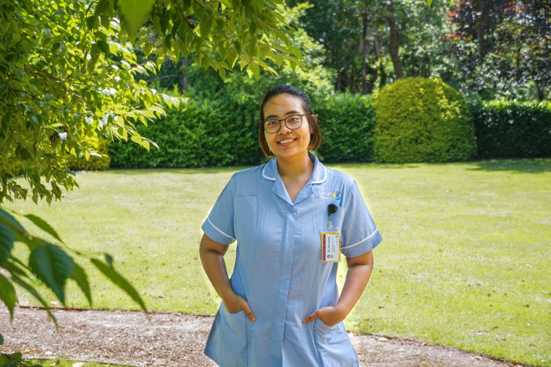 Nurse in Rowcroft Hospice gardens, Zun Kay Khaing