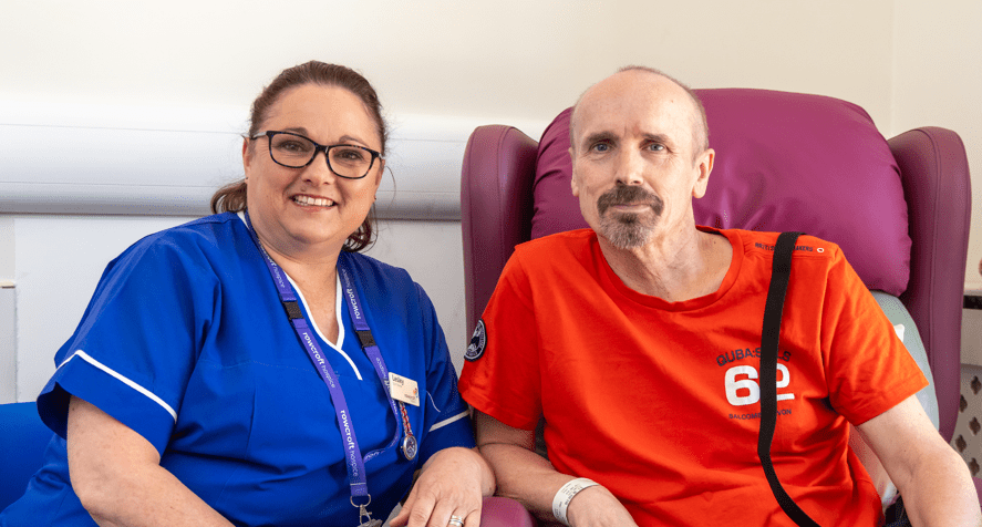 Paul with Rowcroft nurse Lesley